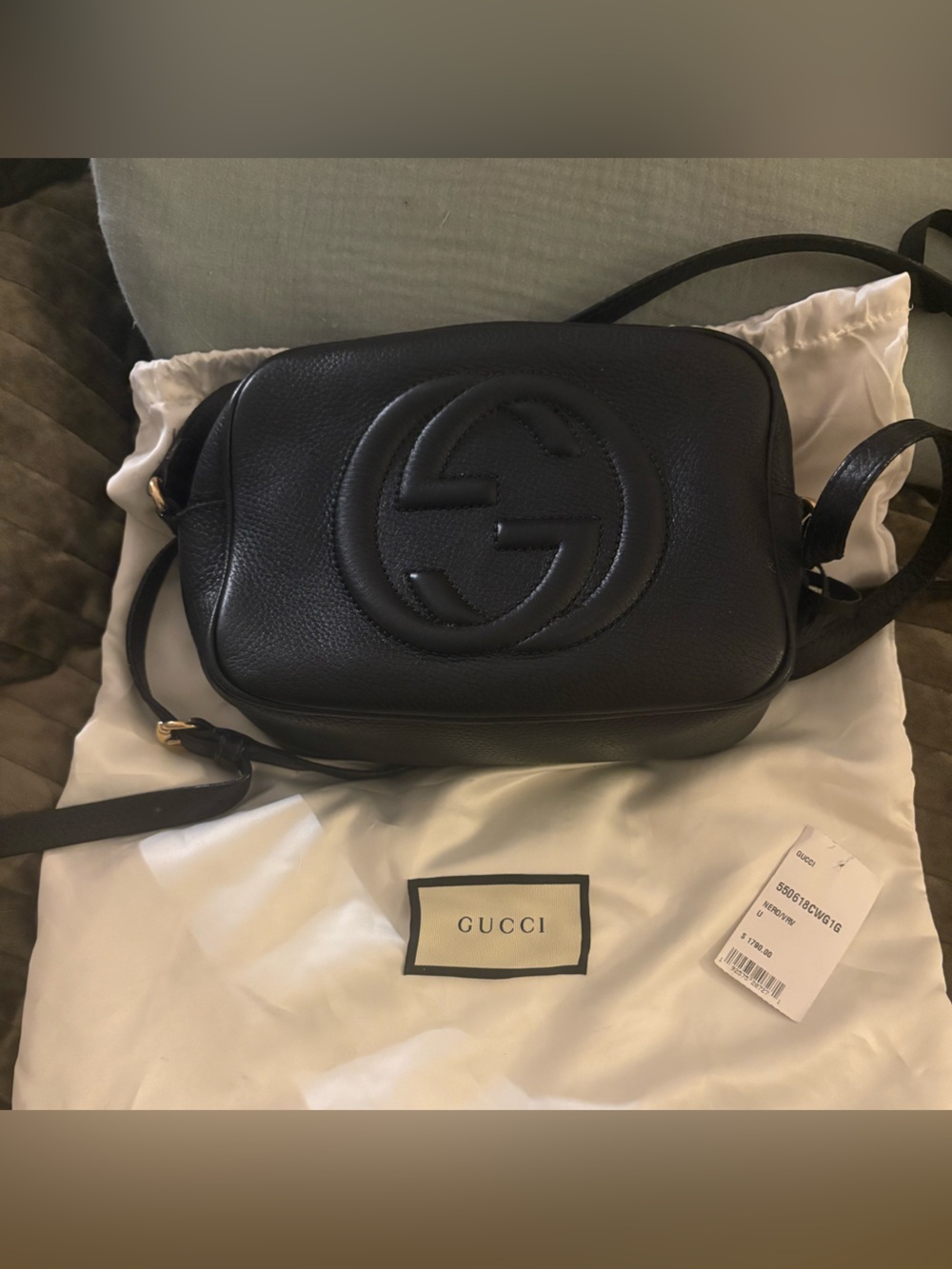 Gucci Soho Disco Black Leather Crossbody Bag | Zipper Repair Needed